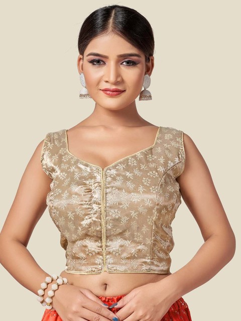 

HIMRISE Grey Embroidered Saree Blouse