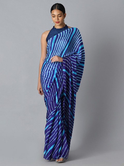

Taneira Blue Chiffon Leheriya Saree