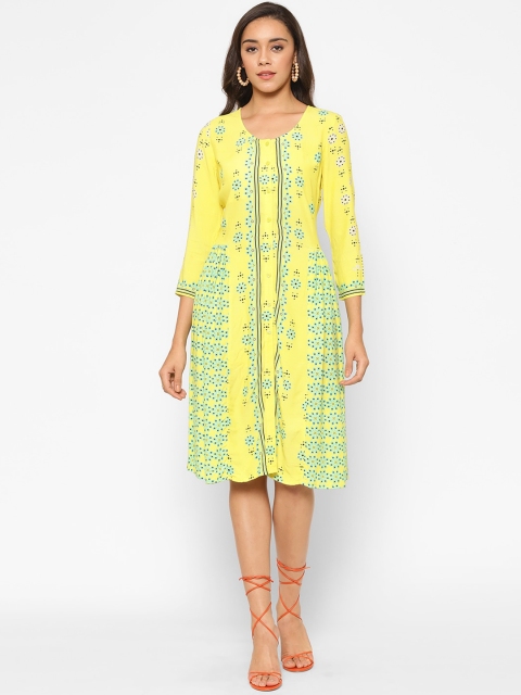 

VALBONE Yellow & Blue Crepe Dress