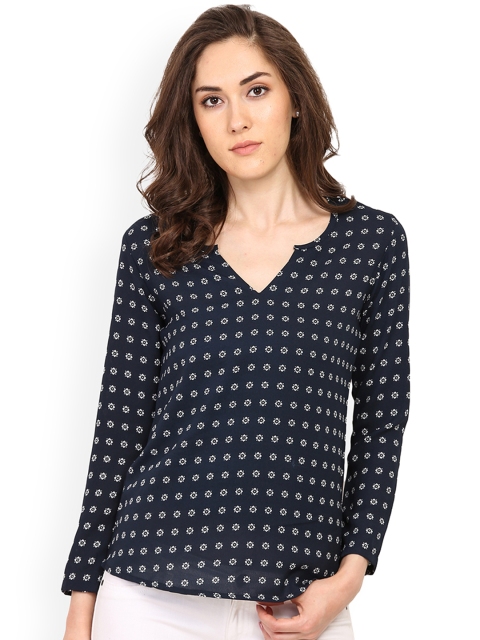 

Trend Arrest Women Blue Printed Top
