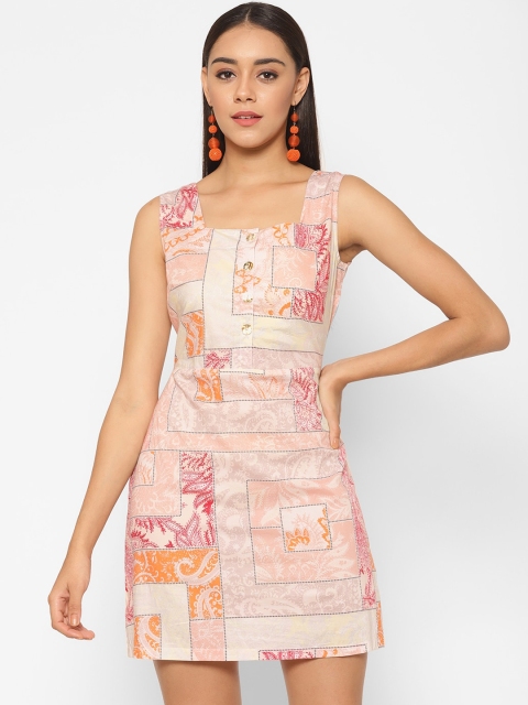 

VALBONE Pink & Red A-Line Mini Dress