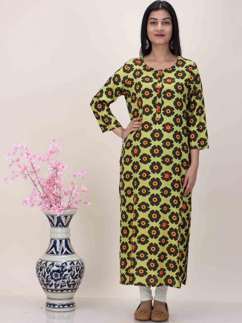 

KALINI Women Green Geometric Printed Kurta