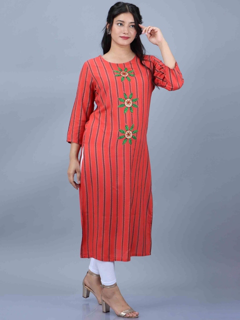 

KALINI Women Pink Striped Kurta