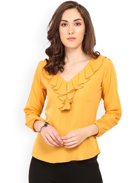 

Trend Arrest Women Mustard Yellow Solid Top