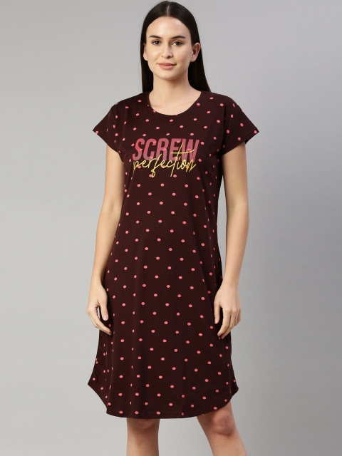 

GOLDSTROMS Coffee Brown Printed Nightdress