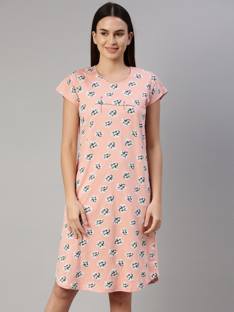 

GOLDSTROMS Peach-Coloured Printed Nightdress