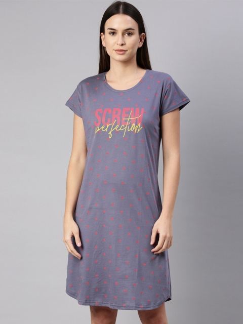 

GOLDSTROMS Women Grey Printed Nightdress