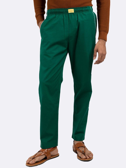 

Bewakoof Men Green Solid Lounge Pants