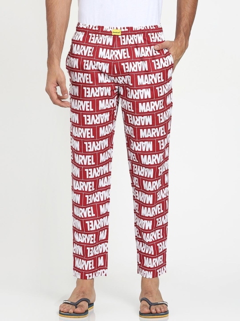 

Bewakoof Men Red & white Marvel Printed Cotton Lounge Pant