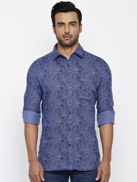 

Raymond Men Blue Regular Fit Printed Casual Shirt