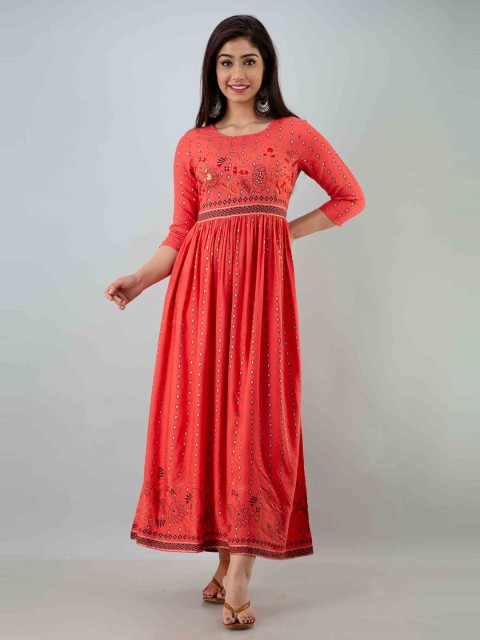 

KALINI Women Peach-Coloured Maxi Dress