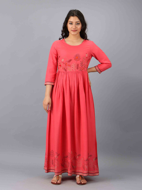 

KALINI Pink Women Floral Maxi Dress