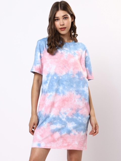 

Bewakoof Blue Tie and Dye Dyed A-Line Dress