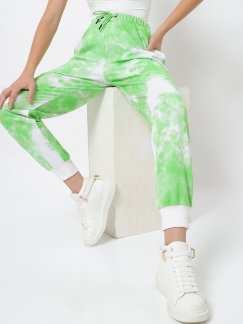 

Bewakoof Women Green Tie & Dye Jogger Track Pant