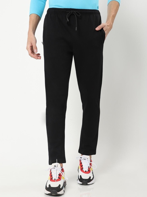 

Bewakoof Men Black Solid Cotton Track Pants