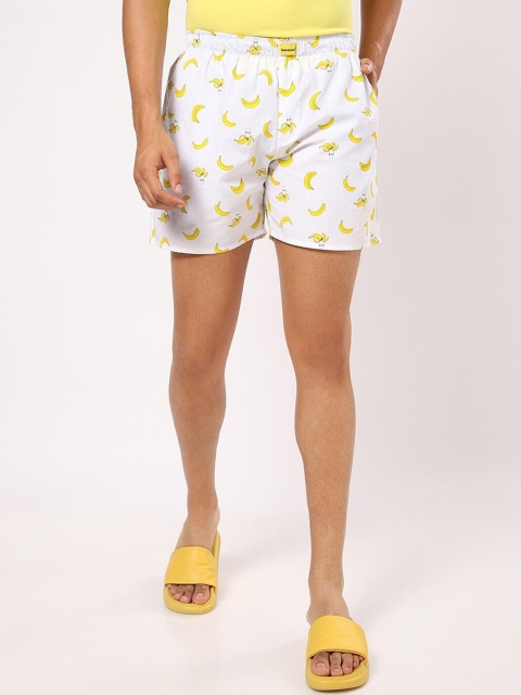 

Bewakoof Men White Printed Pure Cotton Boxers480269