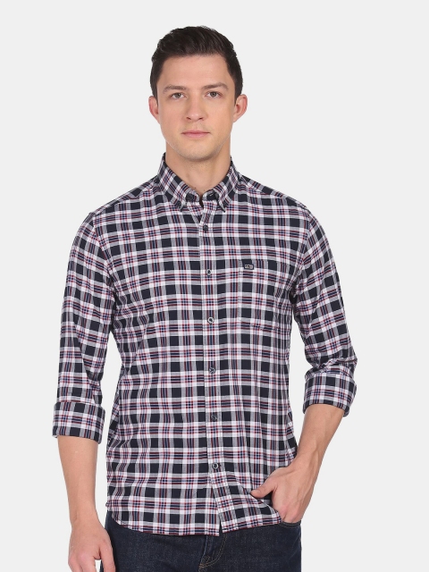 

Arrow Sport Men Blue Slim Fit Tartan Checks Checked Casual Shirt