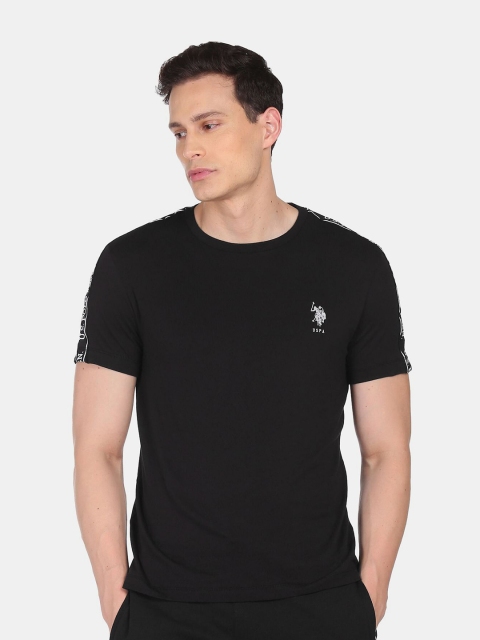 

U S Polo Assn Men Solid Black T-shirt