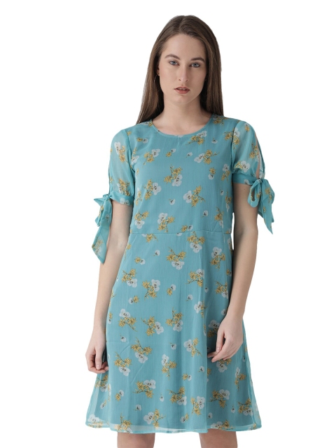 

The Vanca Woman Green Floral A-Line Dress