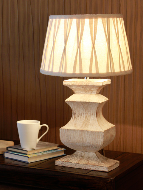 

THE LIGHT STORE Off-White Bedside Standard Table Lamp