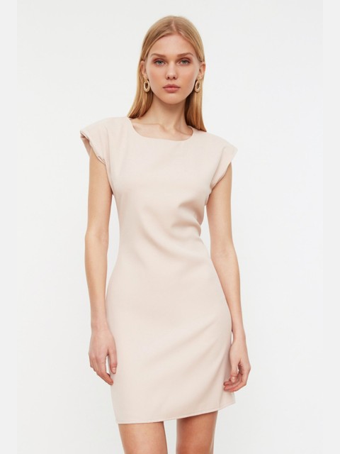 

Trendyol Beige T-shirt Mini Dress