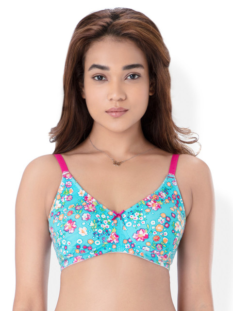 

PrettySecrets Blue Printed Non-Wired Non Padded Everyday Bra B0001