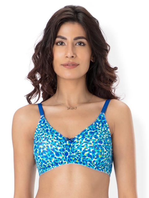 

PrettySecrets Blue Printed Non-Wired Non Padded Everyday Bra B0001
