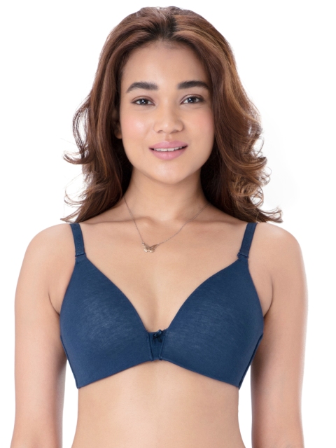 

PrettySecrets Navy Blue Non-Wired Lightly Padded T-shirt Bra B0002
