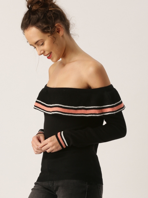 

DressBerry Women Black Bardot Sweater