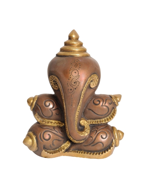 

Exotic India Brown Lord Ganesha Hollow Wall Hanging Wall Decor