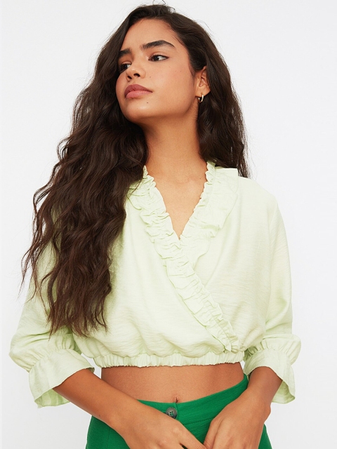 

Trendyol Green Blouson Crop Top