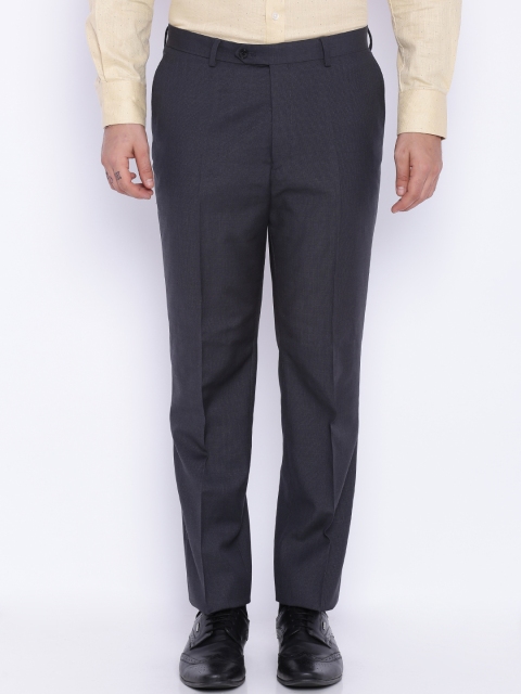 

SUITLTD Men Grey Slim Fit Solid Formal Trousers