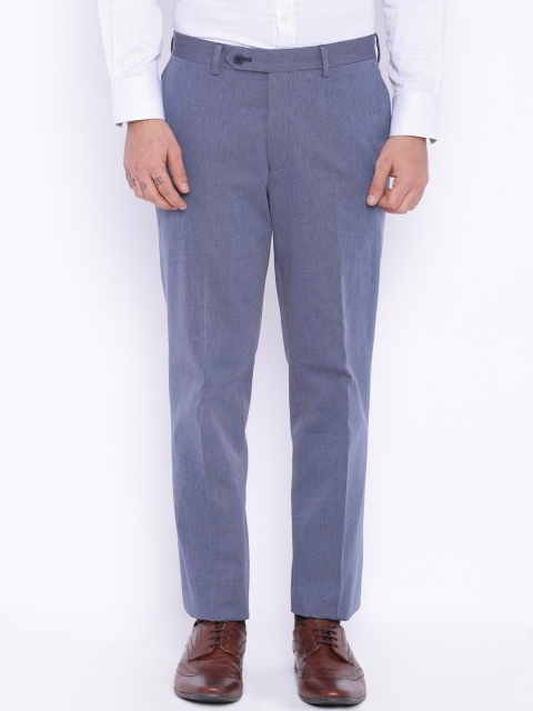 

SUITLTD Men Grey Slim Fit Solid Formal Trousers