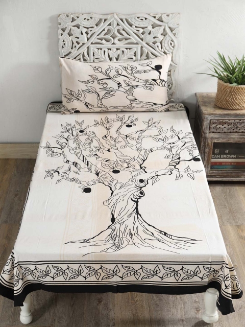 

HANDICRAFT PALACE Unisex White Bedsheets