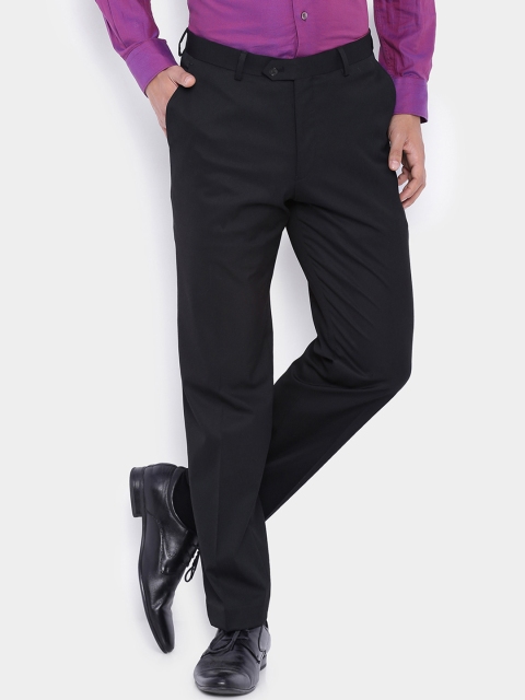 

SUITLTD Men Black Slim Fit Solid Formal Trousers