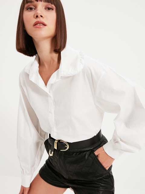 

Trendyol Women White Contemporary Casual Shirt