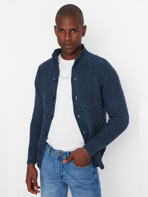 

Trendyol Men Blue Cable Knit Cardigan