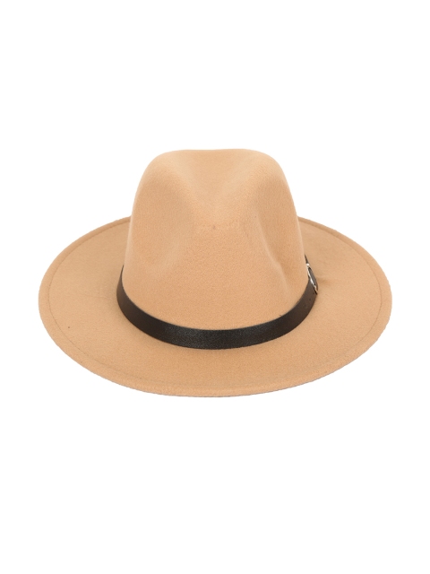 

FabSeasons Beige Solid Panama Fashion Top Hat