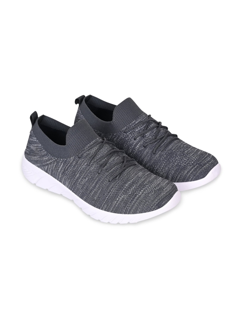 

TPENT Men Grey Woven Design Slip-On Sneakers