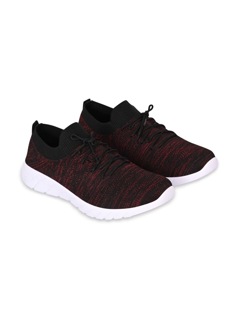

TPENT Men Black Woven Design Slip-On Sneakers