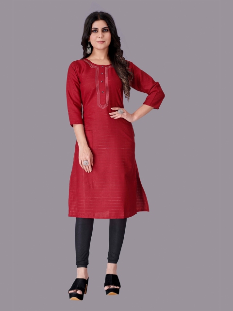 

Fashion FRICKS Red Printed Pure Cotton Kurti