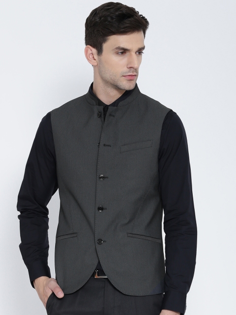 

Blackberrys Charcoal Grey Patterned Slim Fit Waistcoat