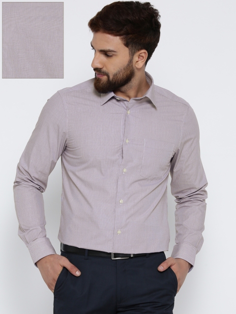

Blackberrys Men Purple & White Slim Fit Checked Formal Shirt