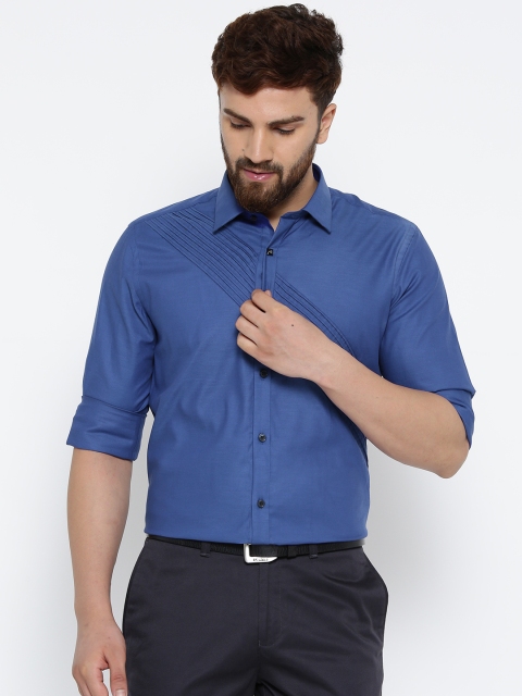 

Blackberrys Men Blue Slim Fit Solid Partywear Shirt