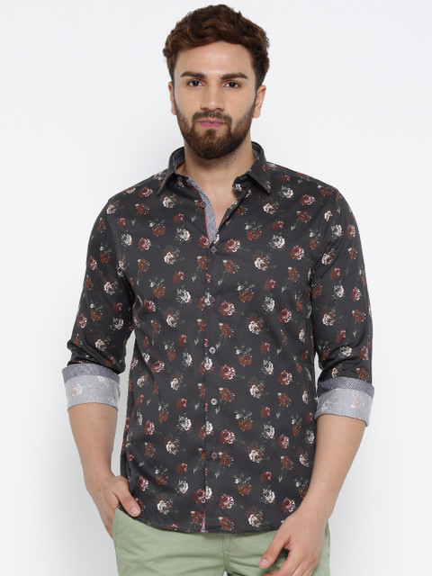 

Blackberrys Men Brown Slim Fit Printed Casual Shirt