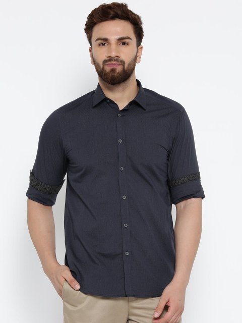 

Blackberrys Men Navy Blue Fit Striped Casual Shirt
