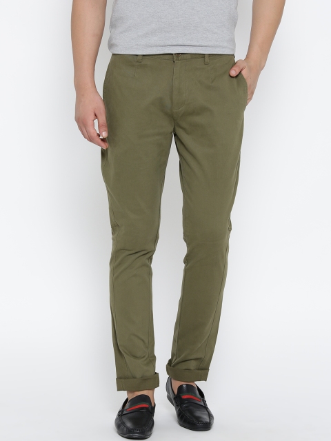 

Blackberrys Men Olive Green Jodhpur Fit Solid Chinos