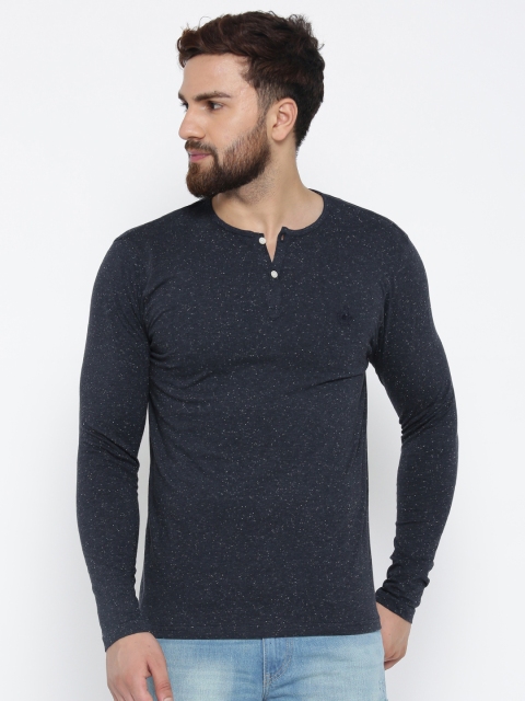 

Blackberrys Men Navy Solid Henley Neck T-shirt, Navy blue