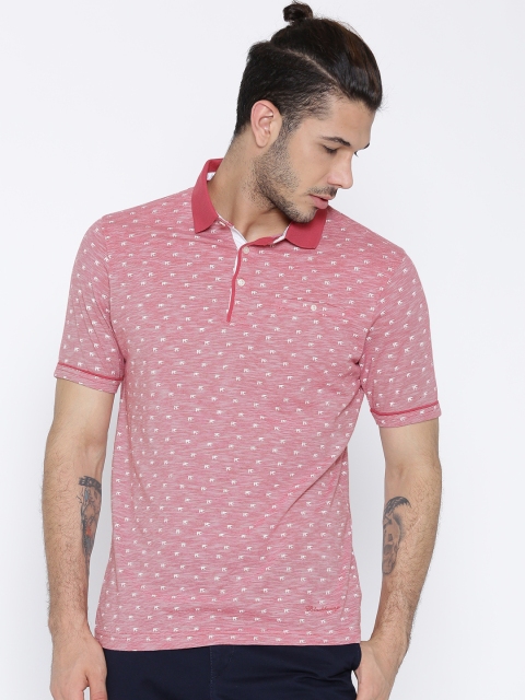 

Blackberrys Men Pink Printed Polo T-shirt