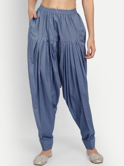 

APELLA Plus Size Women Grey Solid Pure Cotton Salwar